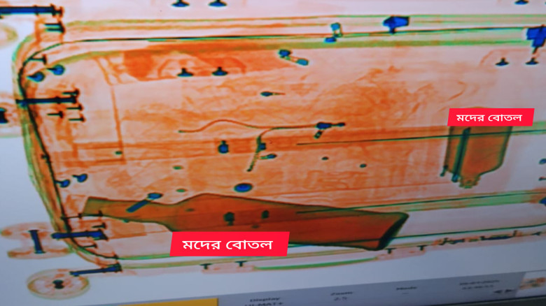 হযরত শাহজালাল আন্তর্জাতিক বিমানবন্দরে দুটি বিদেশি মদের বোতল 