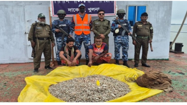 সুন্দরবনের নলিয়ান রেঞ্জের আওতায় ১ শ কেজি অবৈধ চিংড়ি জব্দ আ