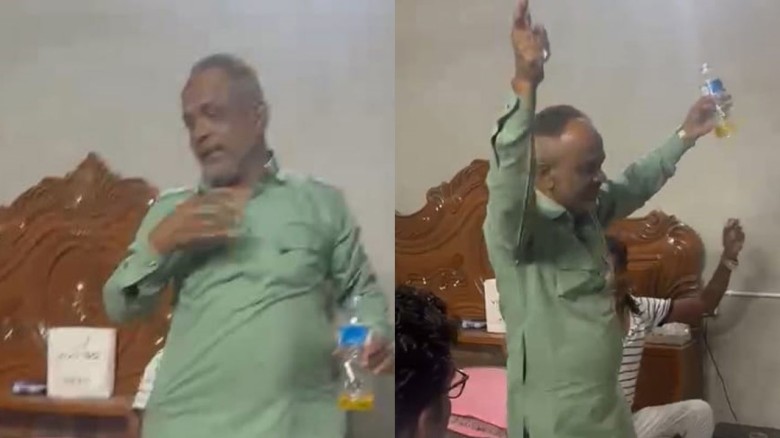 জামিনে মুক্তি পেয়েই মদ পান করে আ.লীগ নেতার নৃত্য