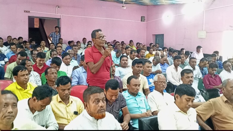 কাহারোলে আসন্ন দূর্গা পূজা উদযাপন উপলক্ষ্যে মত বিনিময় সভা অ