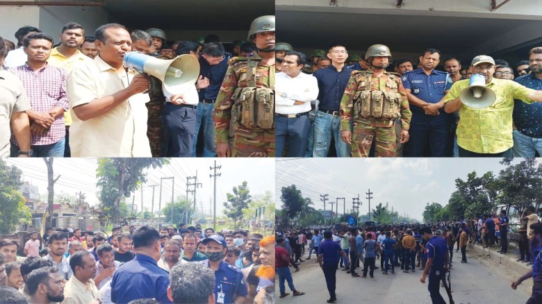 ভালুকায় শ্রমিদলের হস্তক্ষেপে ঢাকা-ময়মনসিংহ মহাসড়কের অবরোধ কর