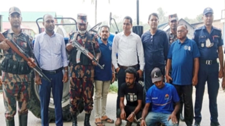 হবিগঞ্জ জেলার মাধবপুরে অবৈধ বালু উত্তোলনের দায়ে আটক ২ থেকে ৩