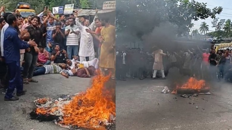 আলহাজ্ব এম.এ হান্নানকে মনোনয়ন দেয়ার দাবীতে ফরিদগঞ্জে আগুন জা